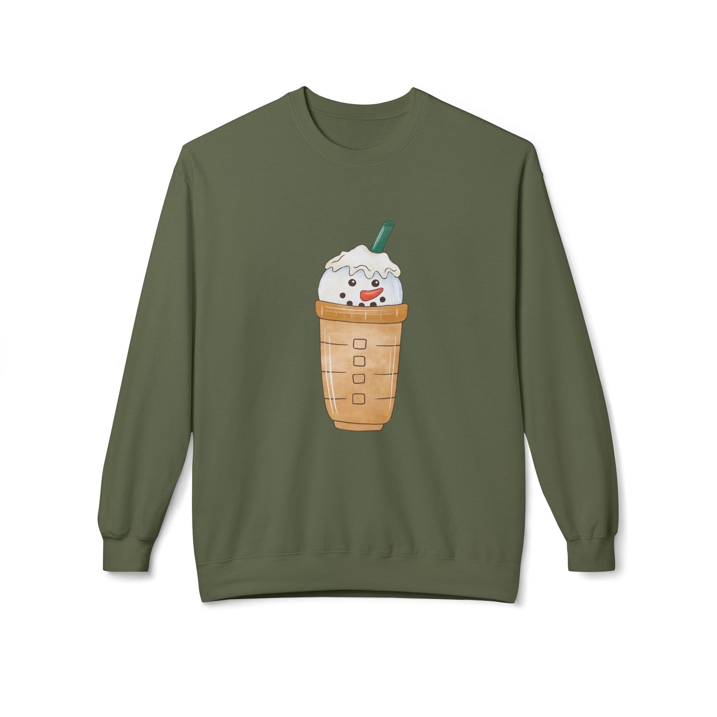 Friday Knights -  Snowman Coffee Cup Frappe fleece Sweatshirt
