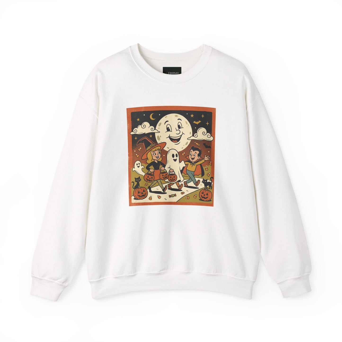 Friday Knights - Halloween Retro Crewneck Sweatshirt Trick Or Treaters