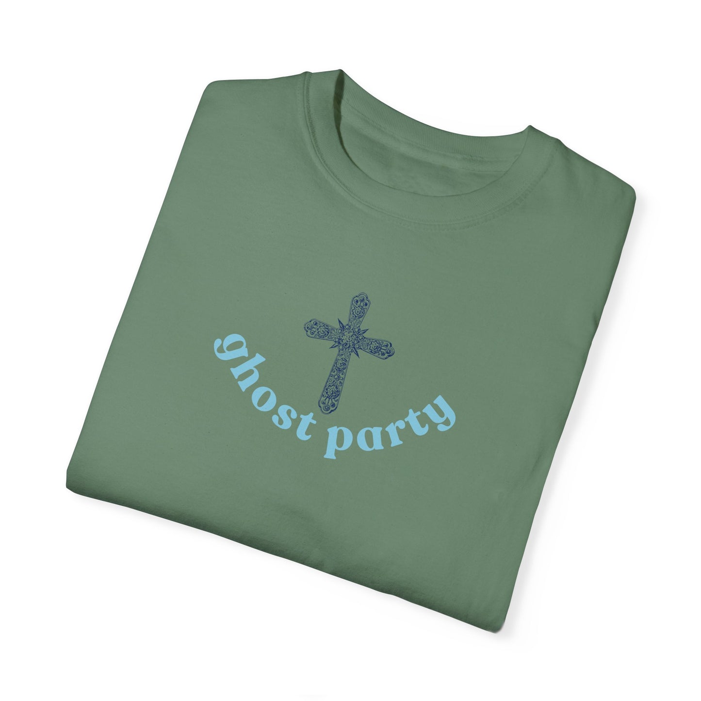 Ghost Party blue cross tee