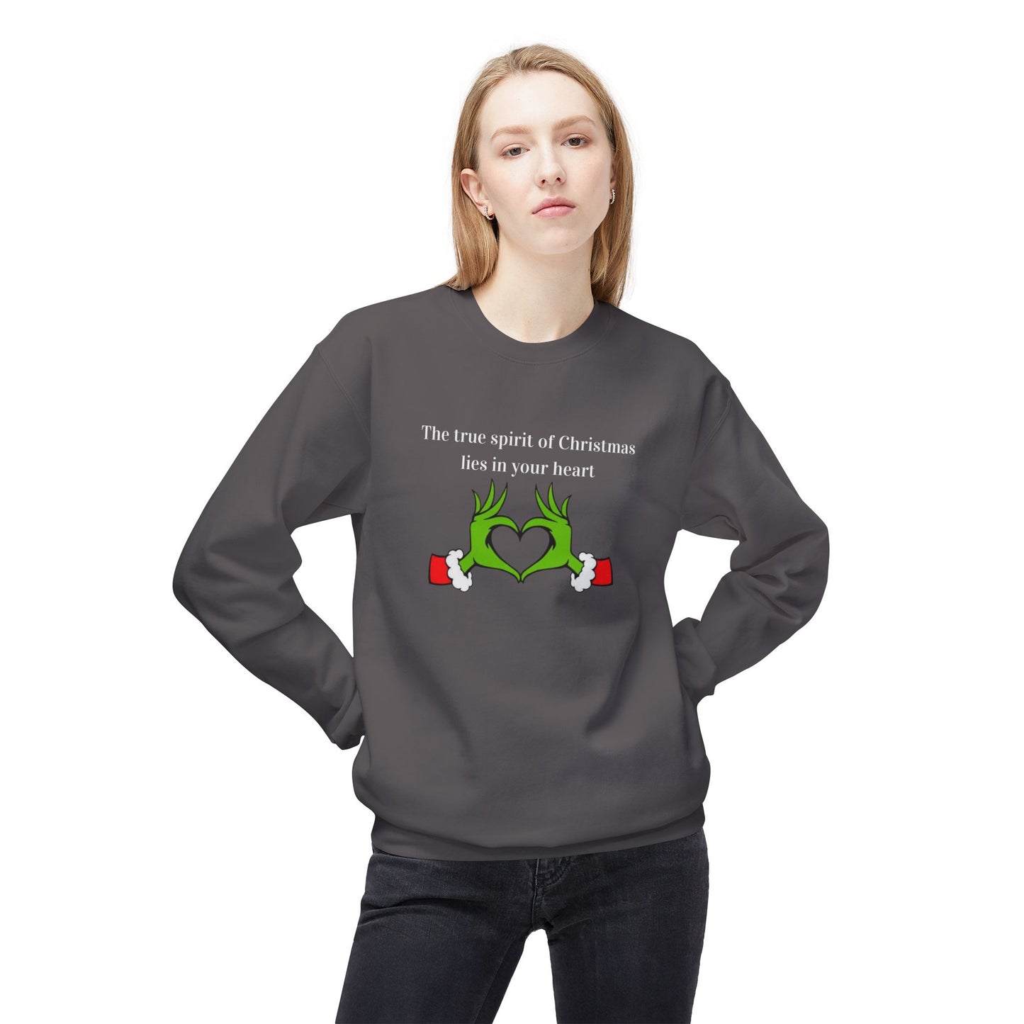 Friday Knights - Grinch the true spirit of Xmas... Fleece Crewneck Sweatshirt