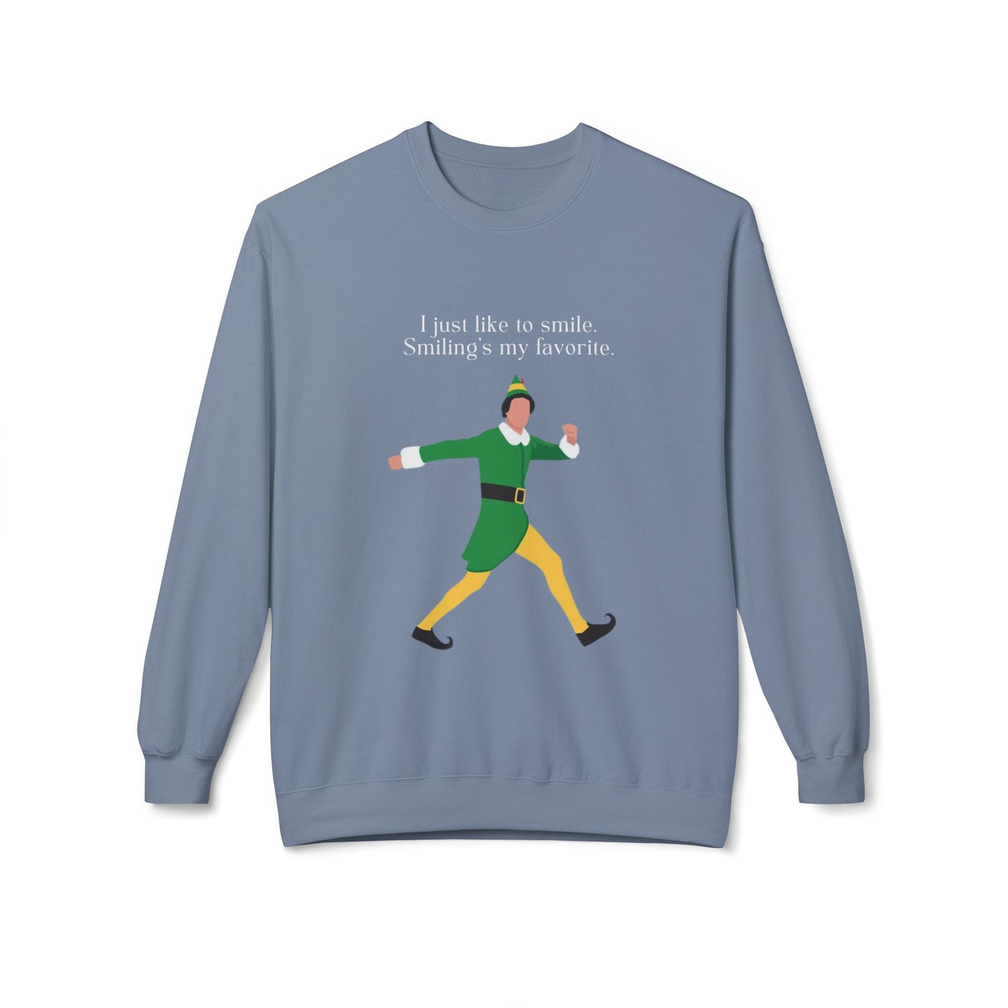 Friday Knights -  I just like smiling ELF Fleece Crewneck Sweatshirt