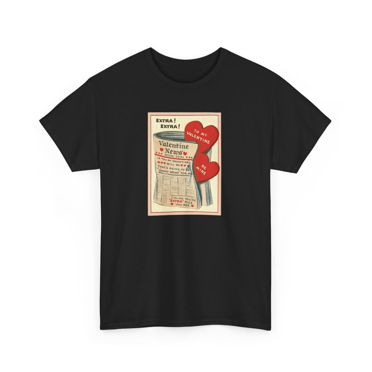 Friday Knights - Valentine’s Vintage Newspaper Hearts Tee