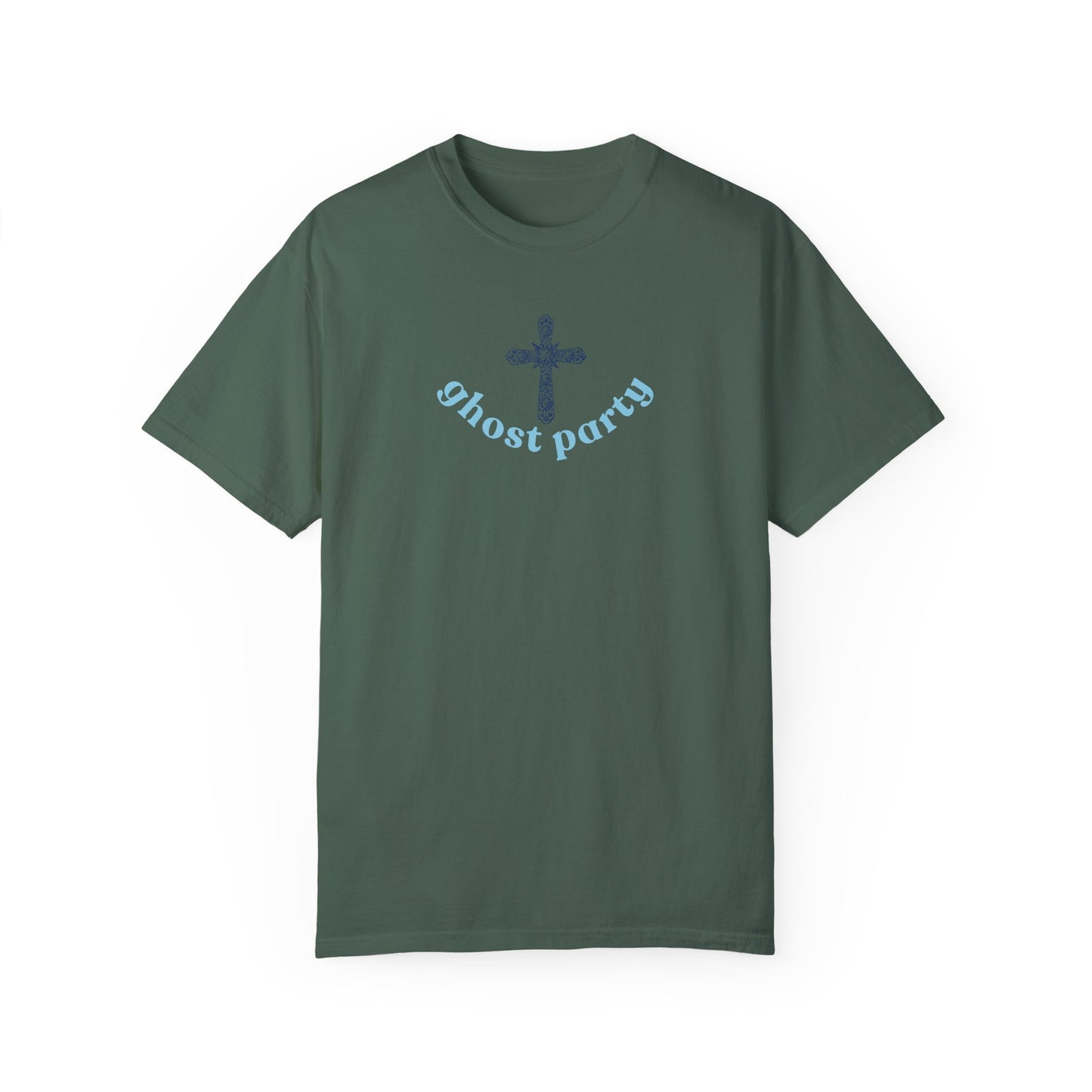 Ghost Party blue cross tee