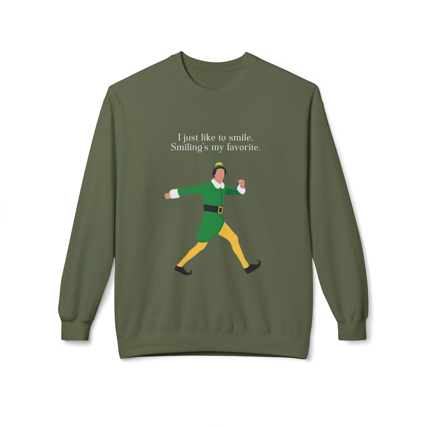 Friday Knights -  I just like smiling ELF Fleece Crewneck Sweatshirt
