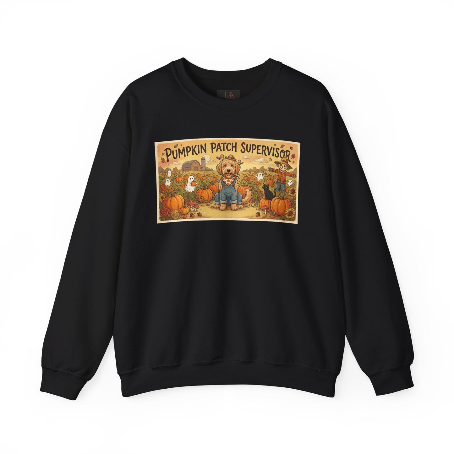 Friday Knights - Golden Doodle Pumpkin Patch Supervisor Crewneck Sweatshirt