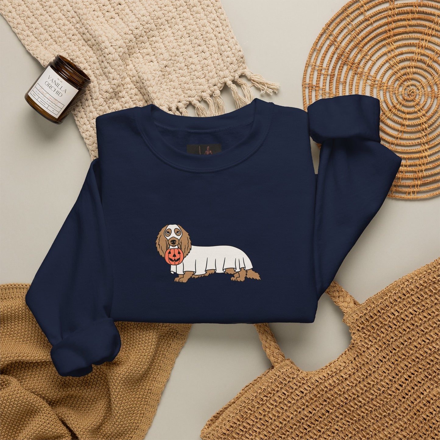 Friday Knights - Dachshund ghost Crewneck Sweatshirt