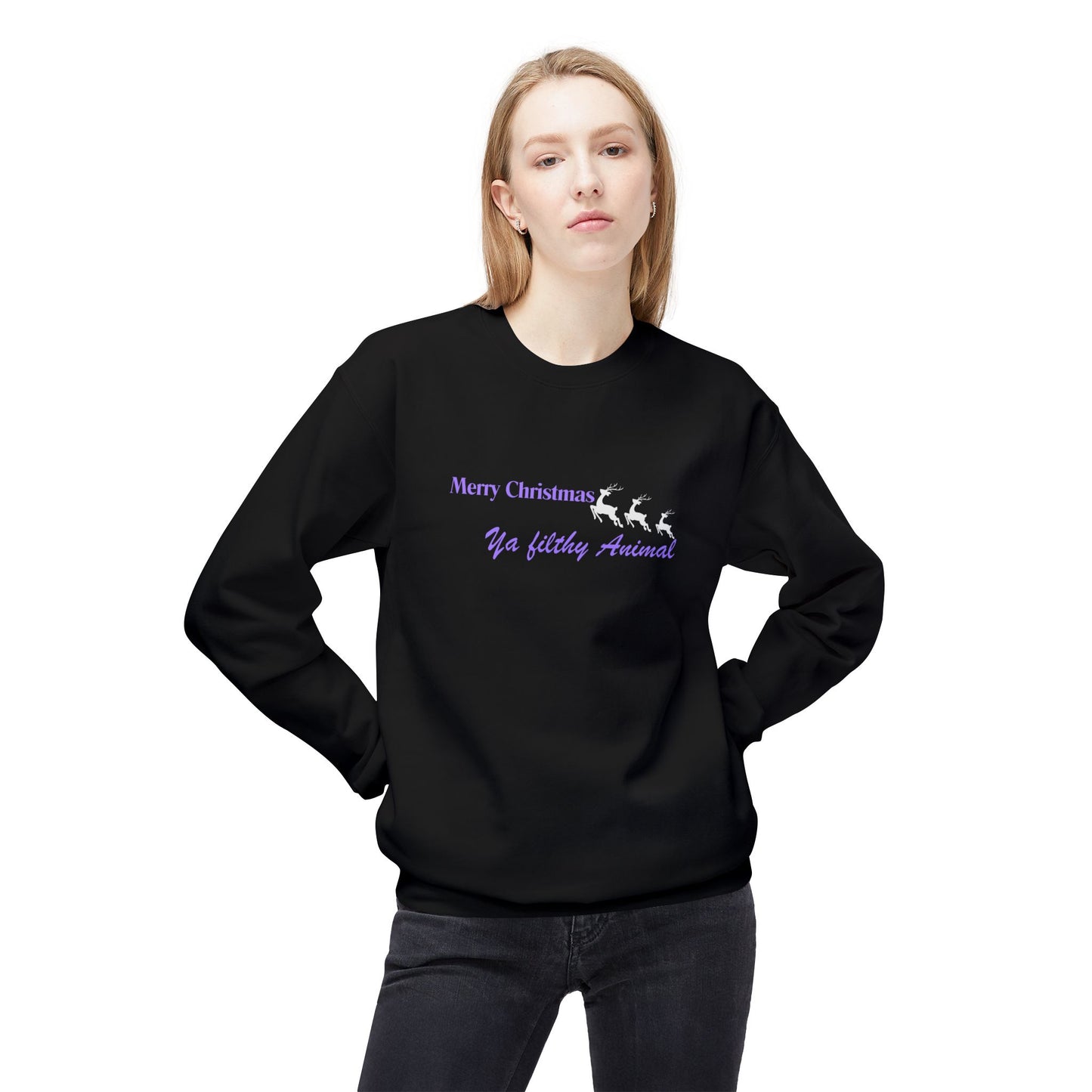 Friday Knights - "Merry Christmas Ya Filthy Animal" Cozy fleece Crewneck