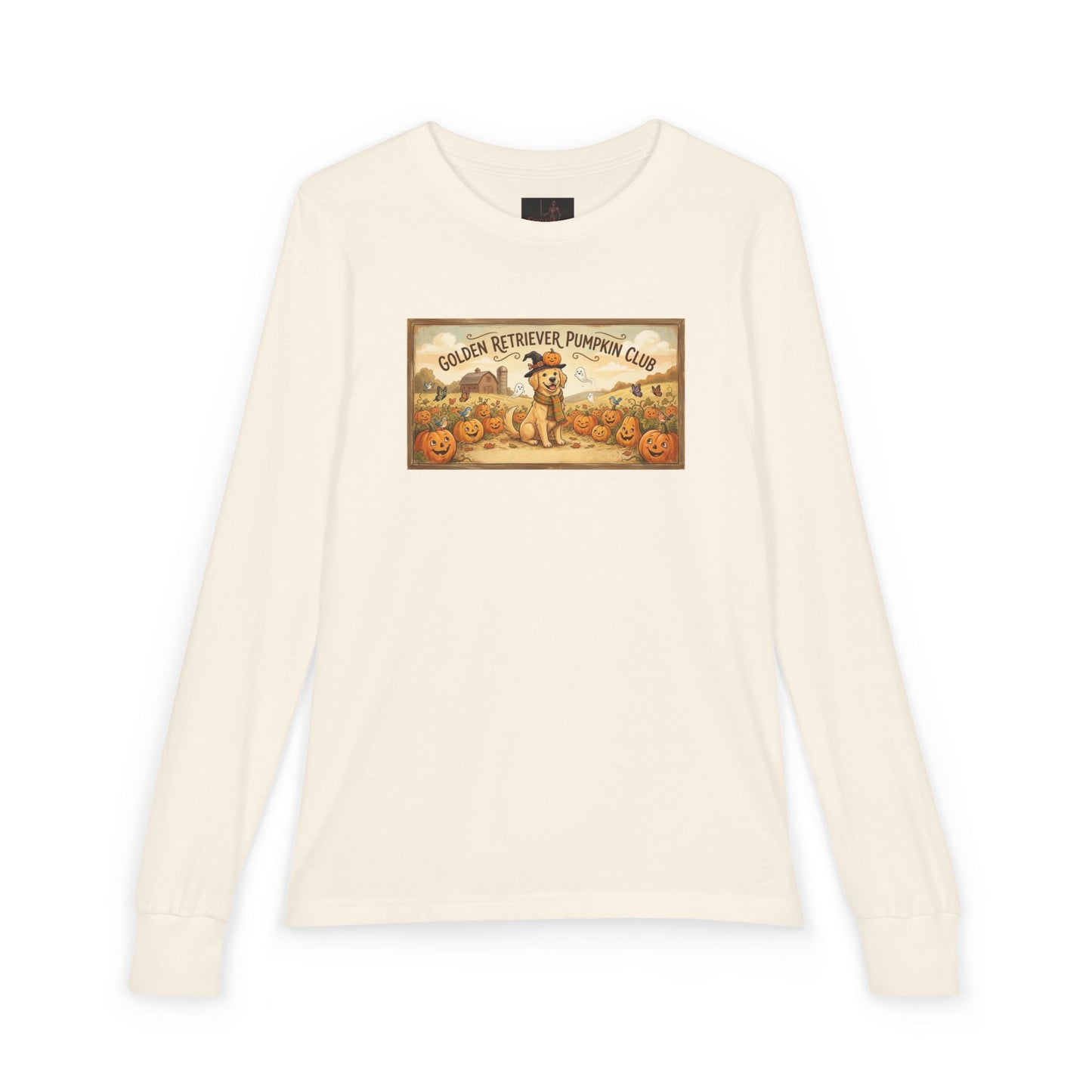 Friday Knights KIDS- Golden Retriever Pumpkin Club Youth Long Sleeve Tee