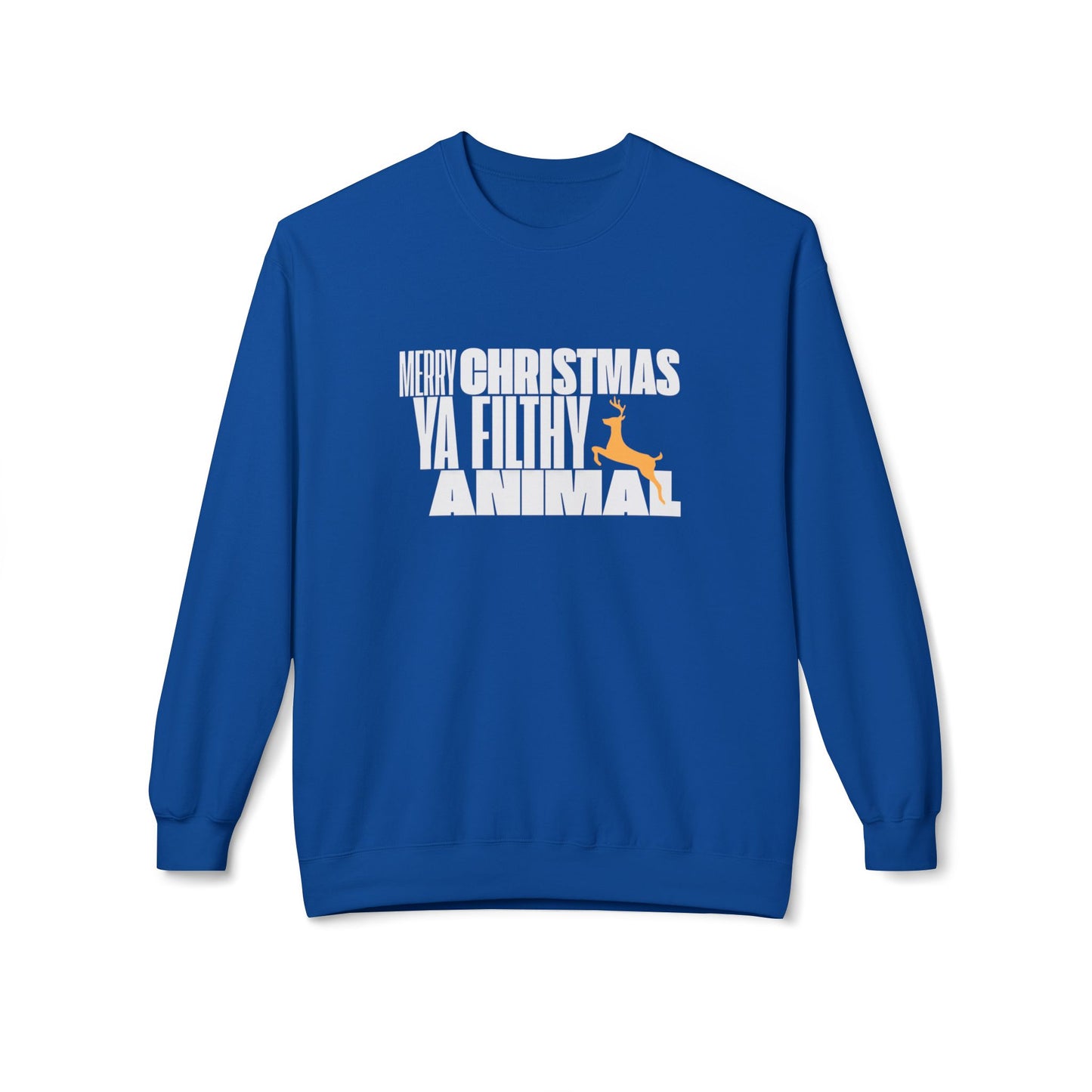 Friday Knights - Merry Christmas ya filthy Animal Fleece Crewneck Sweatshirt