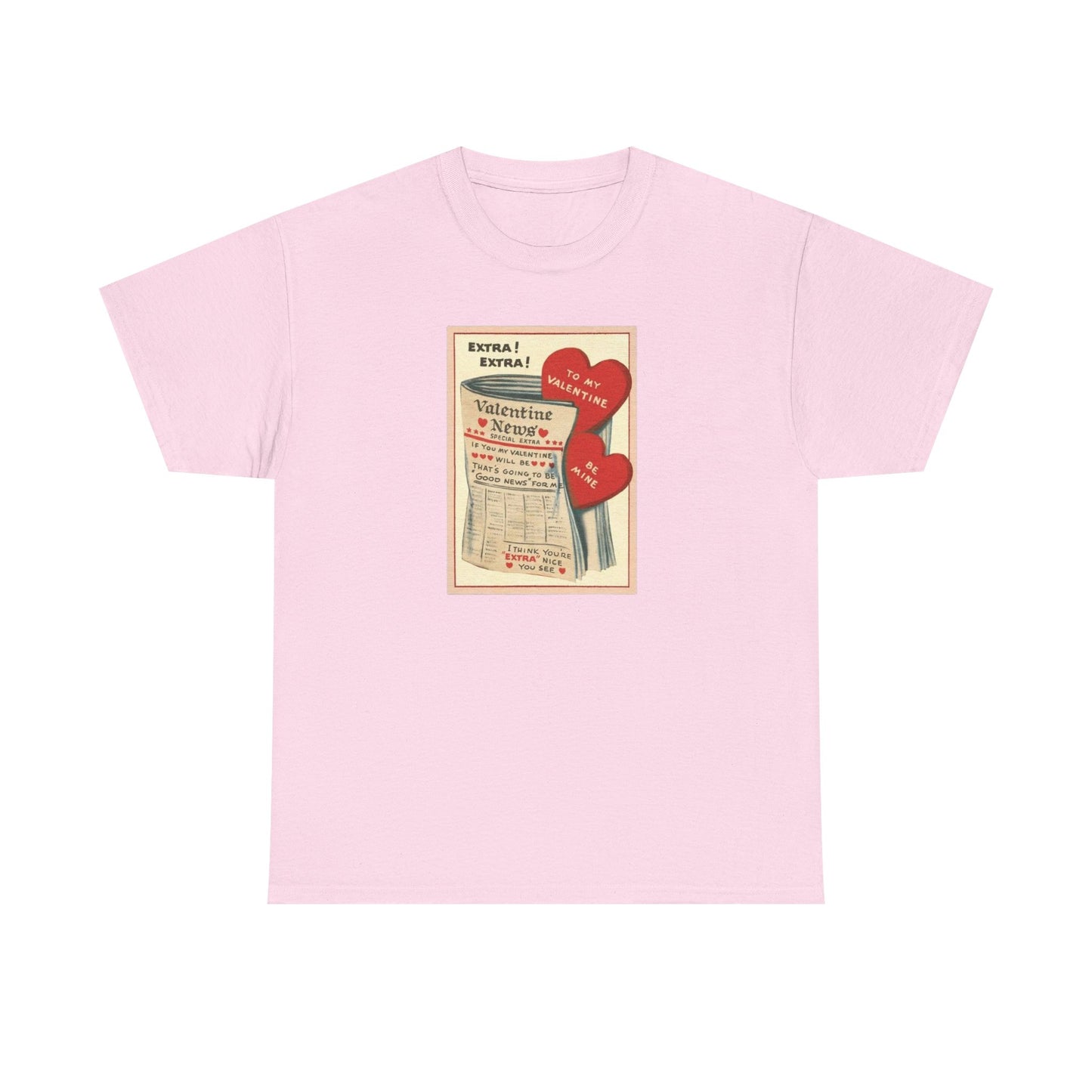 Friday Knights - Valentine’s Vintage Newspaper Hearts Tee