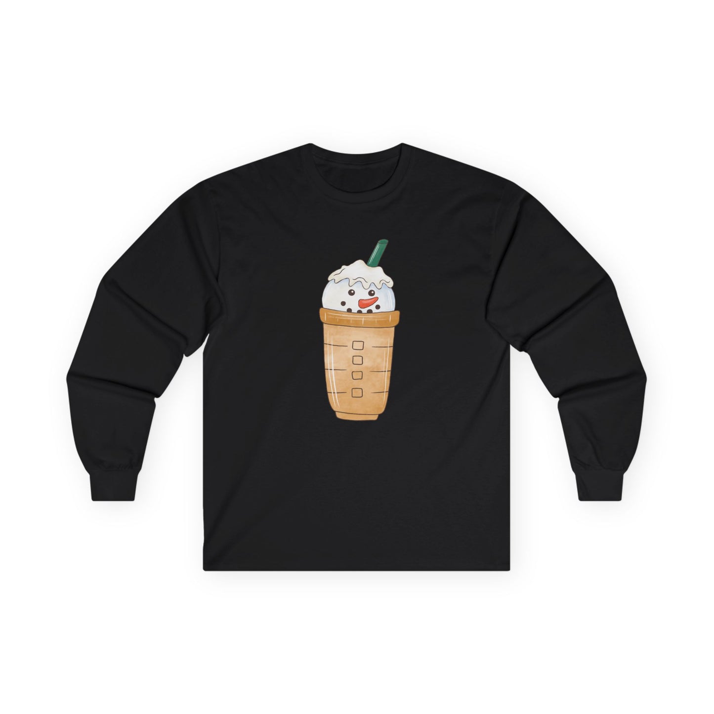Friday Knights - Kawaii Snowman Frappuccino Long Sleeve Tee NONFLEECE