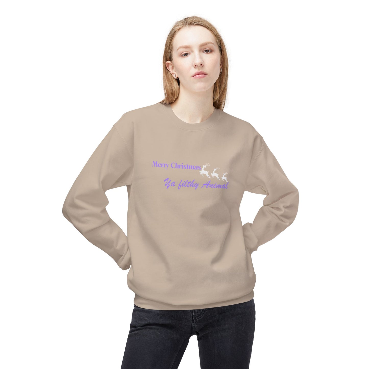 Friday Knights - "Merry Christmas Ya Filthy Animal" Cozy fleece Crewneck