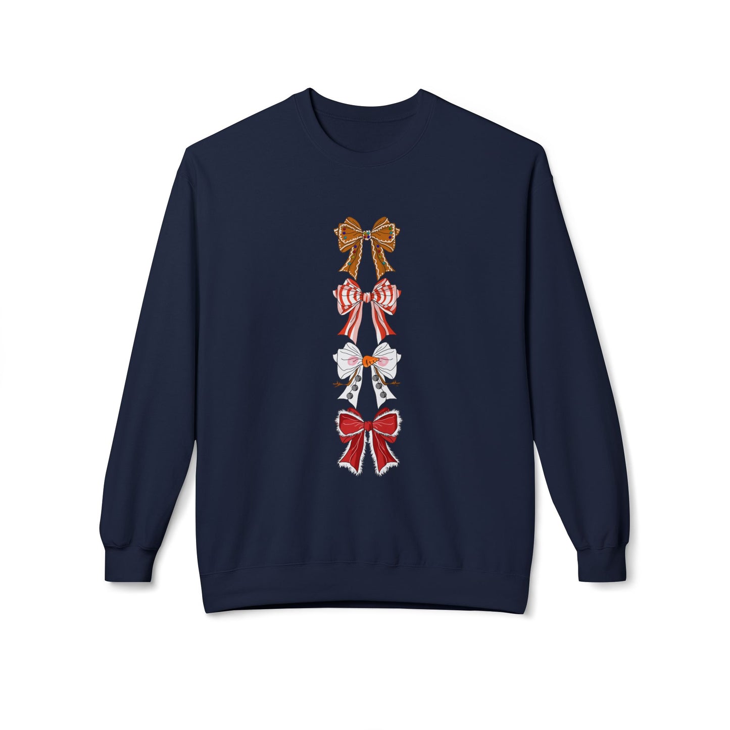 Friday Knights - Holiday Bows Fleece Crewneck Sweatshirt
