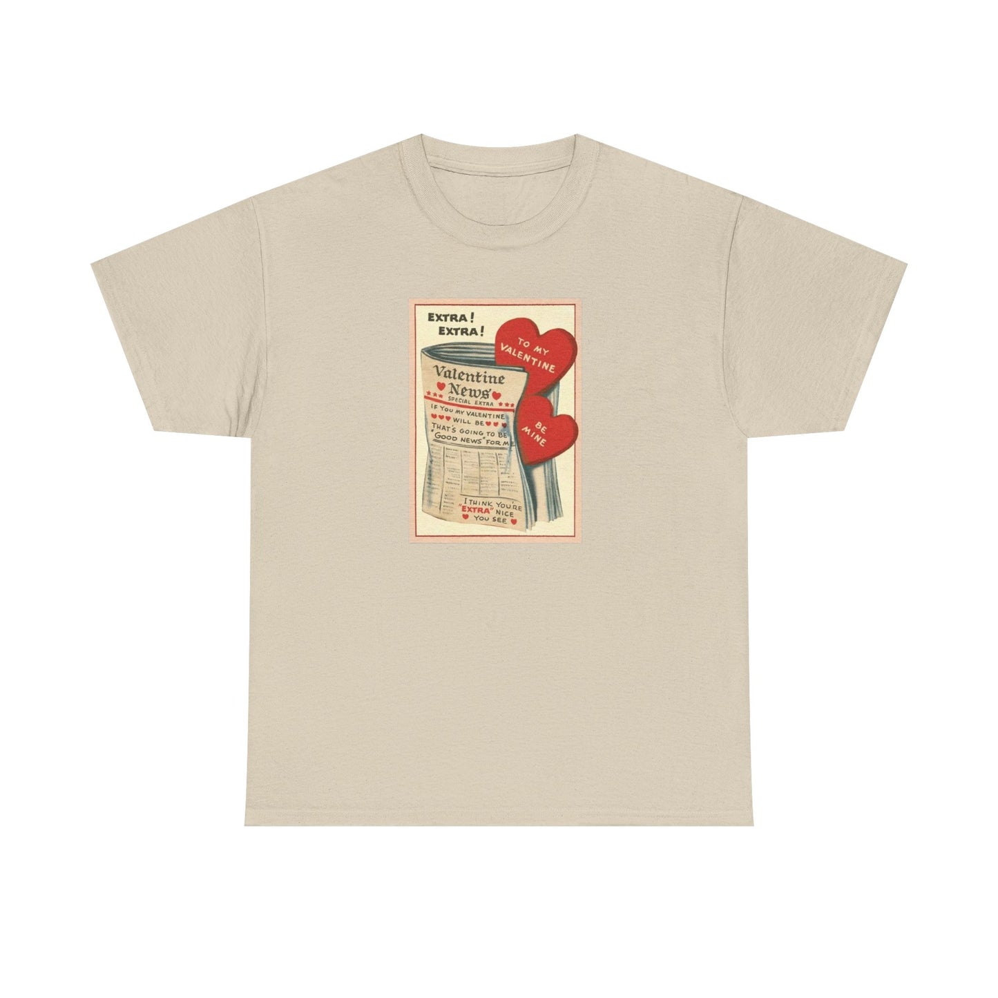 Friday Knights - Valentine’s Vintage Newspaper Hearts Tee