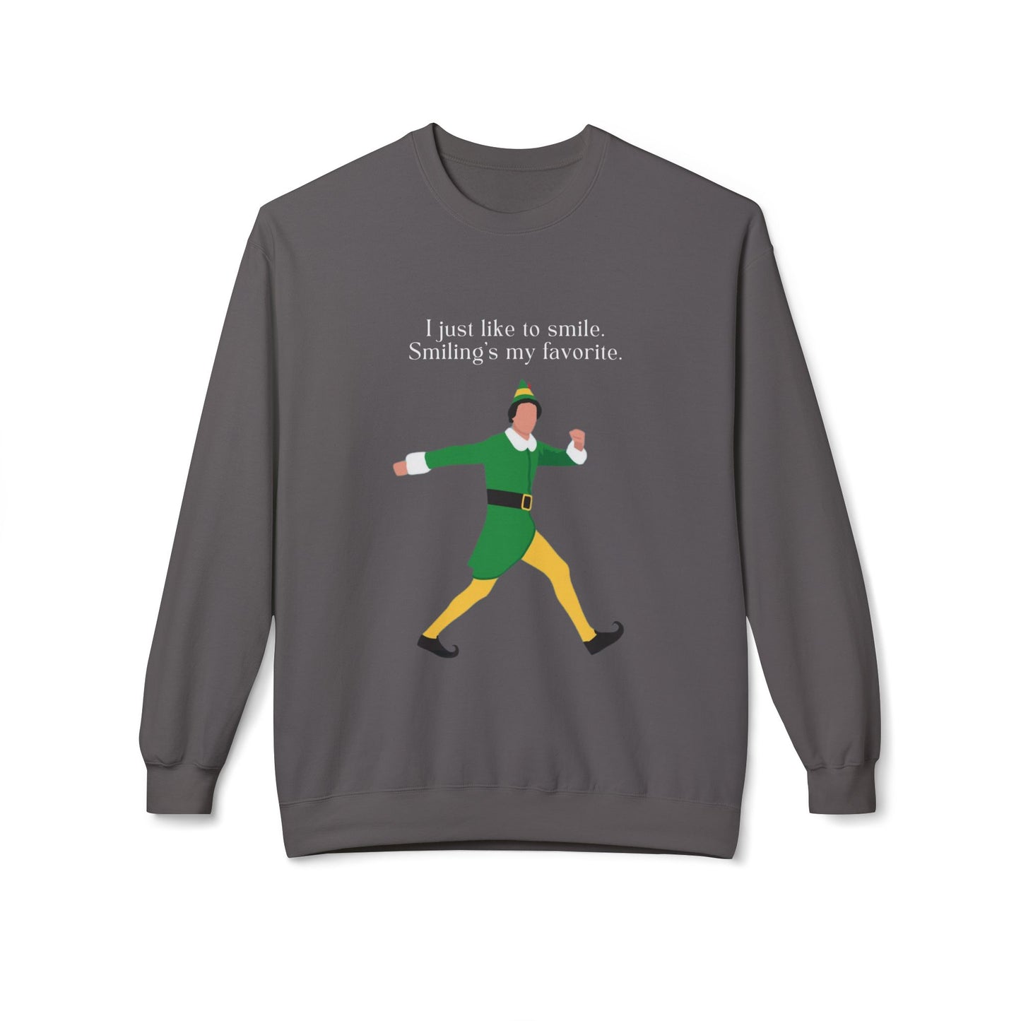Friday Knights -  I just like smiling ELF Fleece Crewneck Sweatshirt