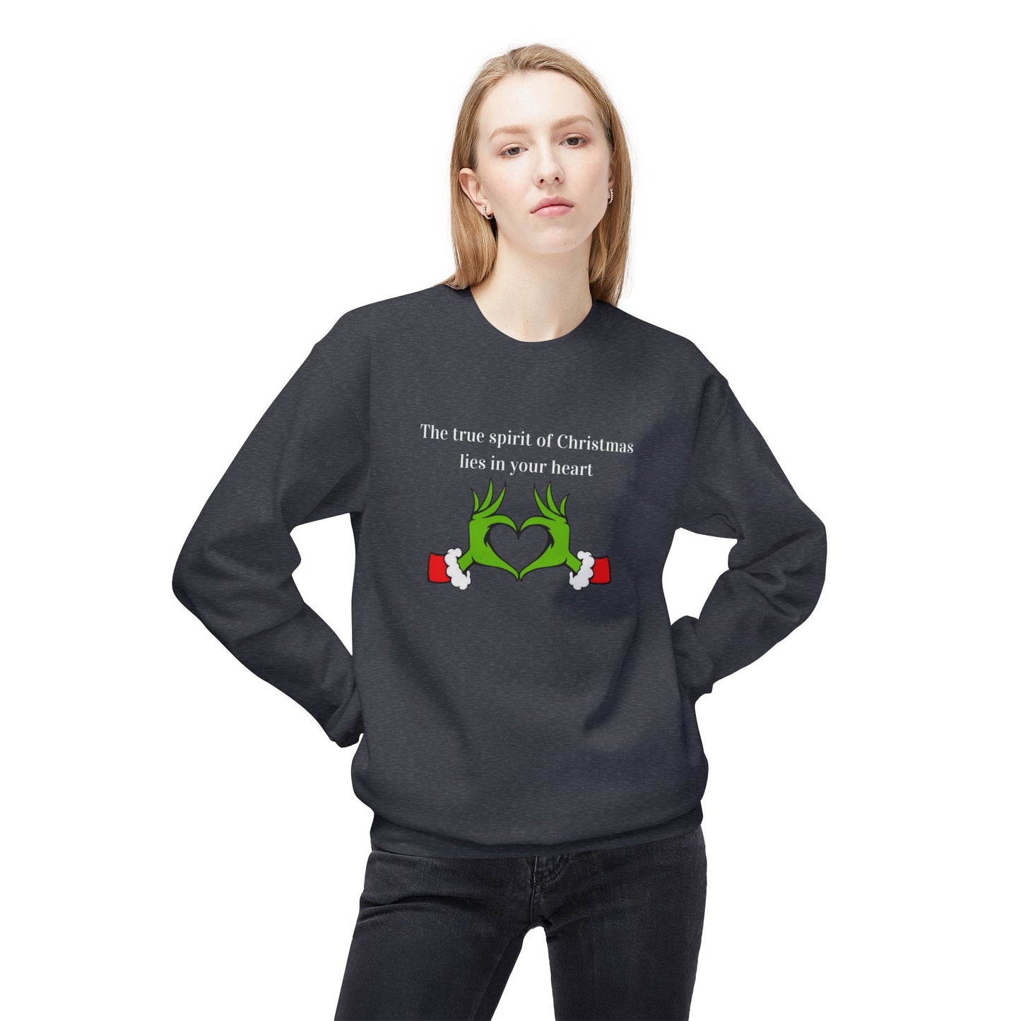 Friday Knights - Grinch the true spirit of Xmas... Fleece Crewneck Sweatshirt