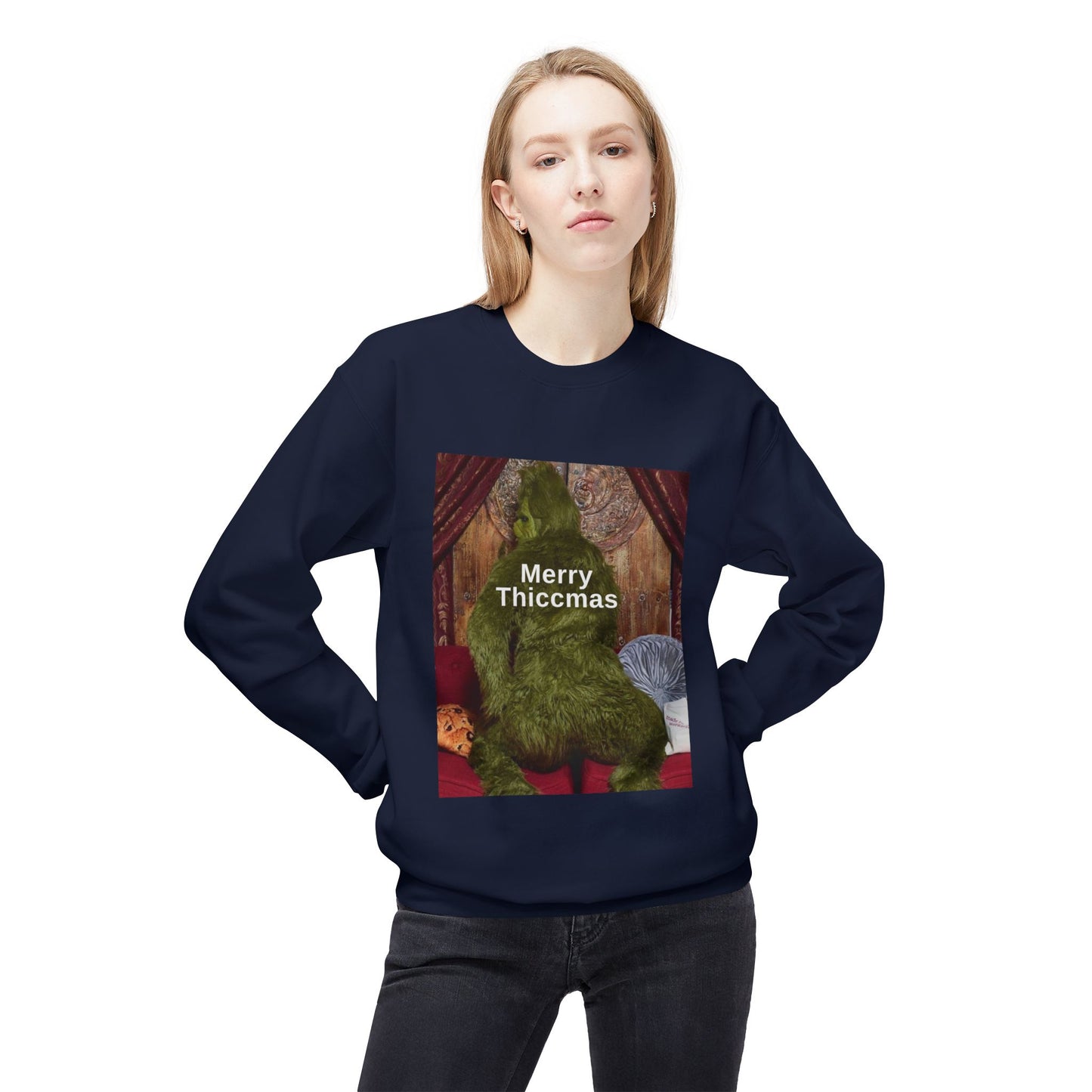 Friday Knights -  Merry Thiccmas grinch fleece sweater