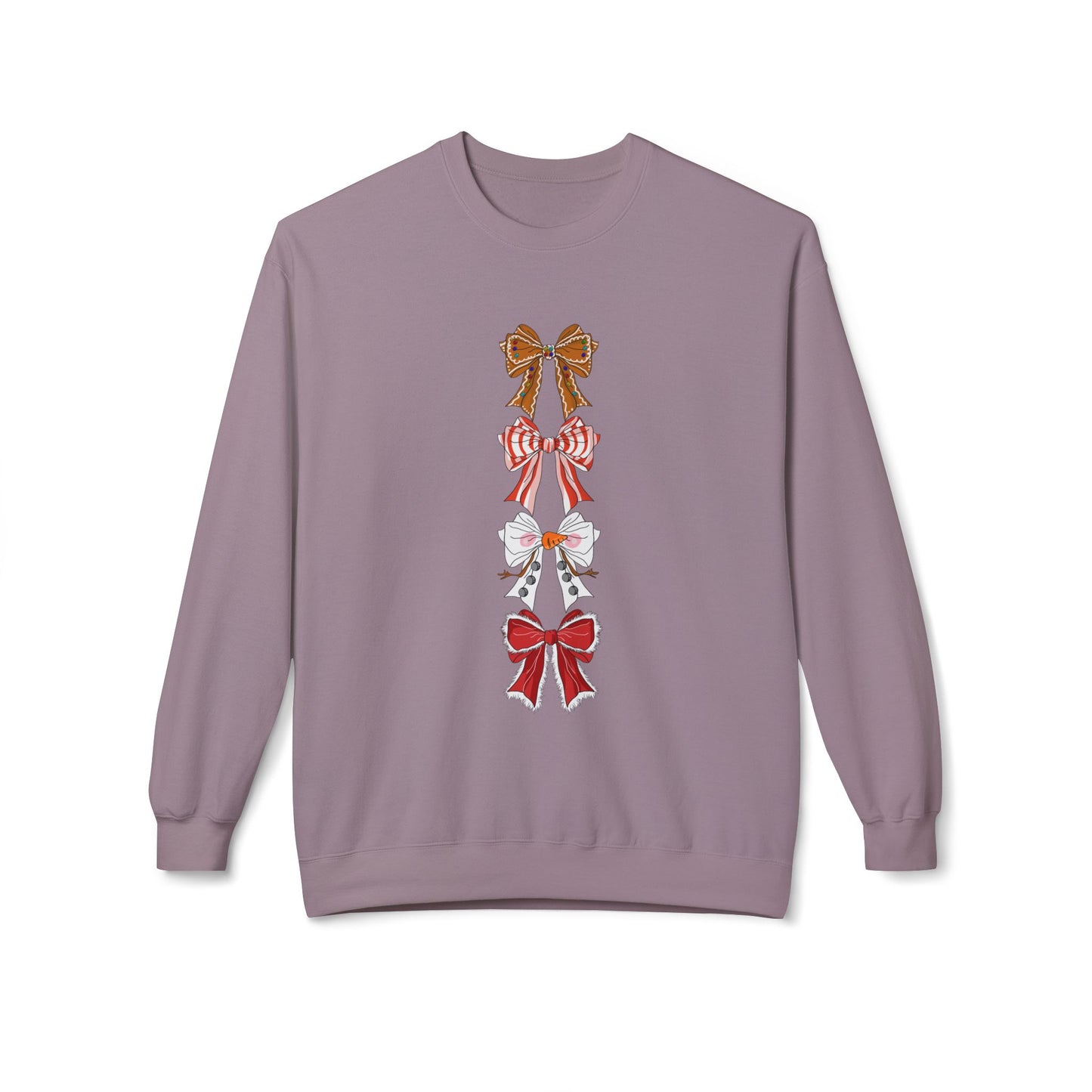 Friday Knights - Holiday Bows Fleece Crewneck Sweatshirt