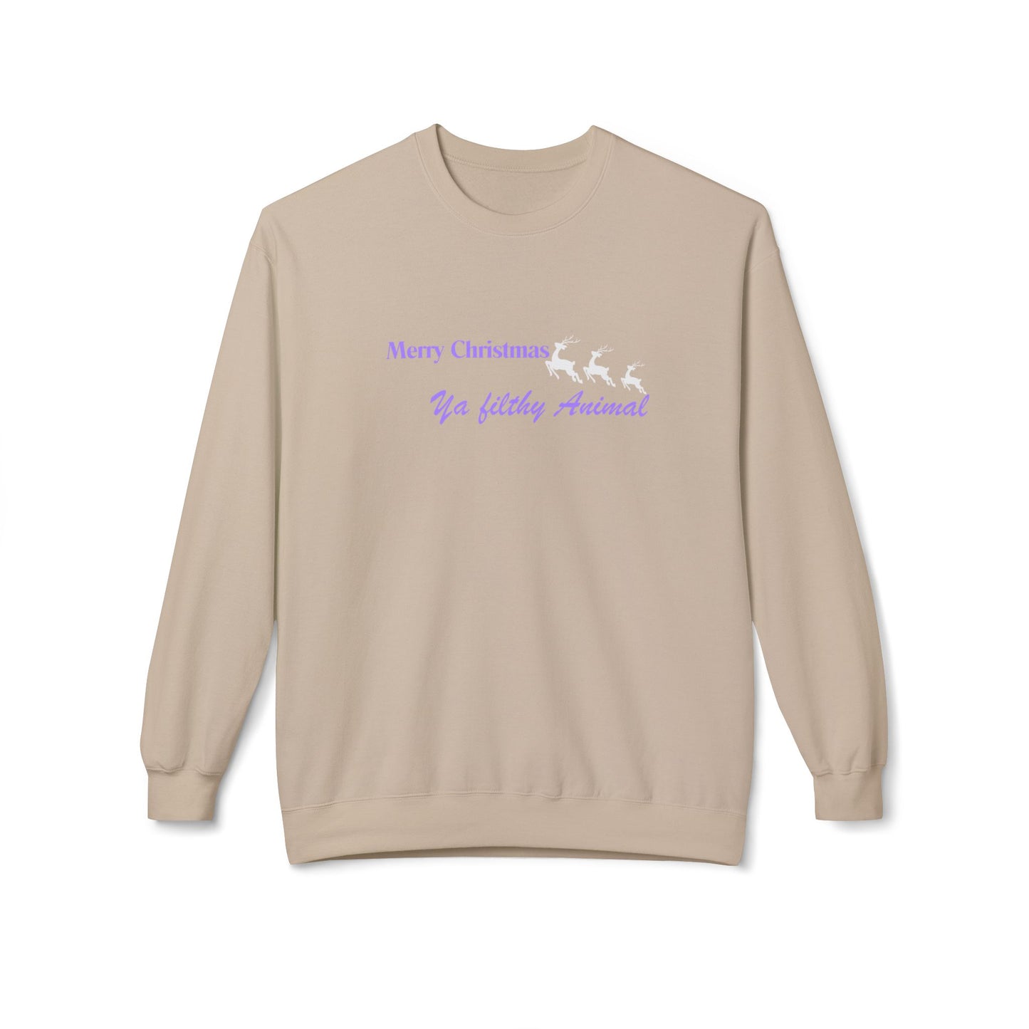 Friday Knights - "Merry Christmas Ya Filthy Animal" Cozy fleece Crewneck
