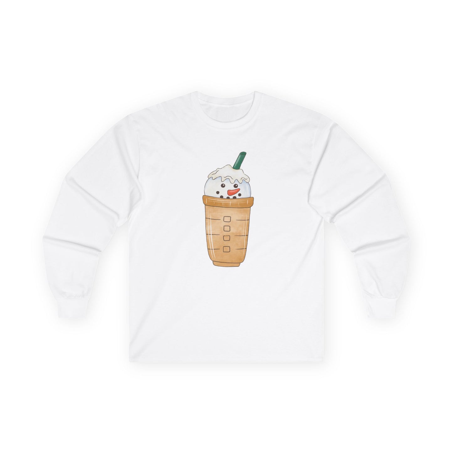 Friday Knights - Kawaii Snowman Frappuccino Long Sleeve Tee NONFLEECE