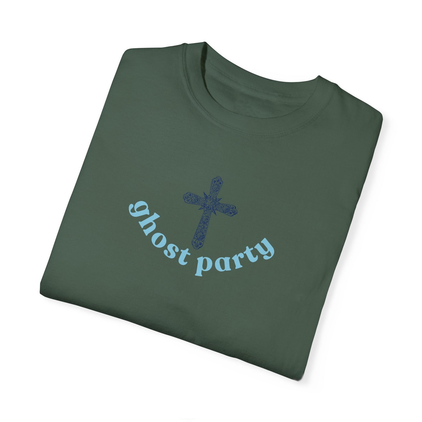 Ghost Party blue cross tee