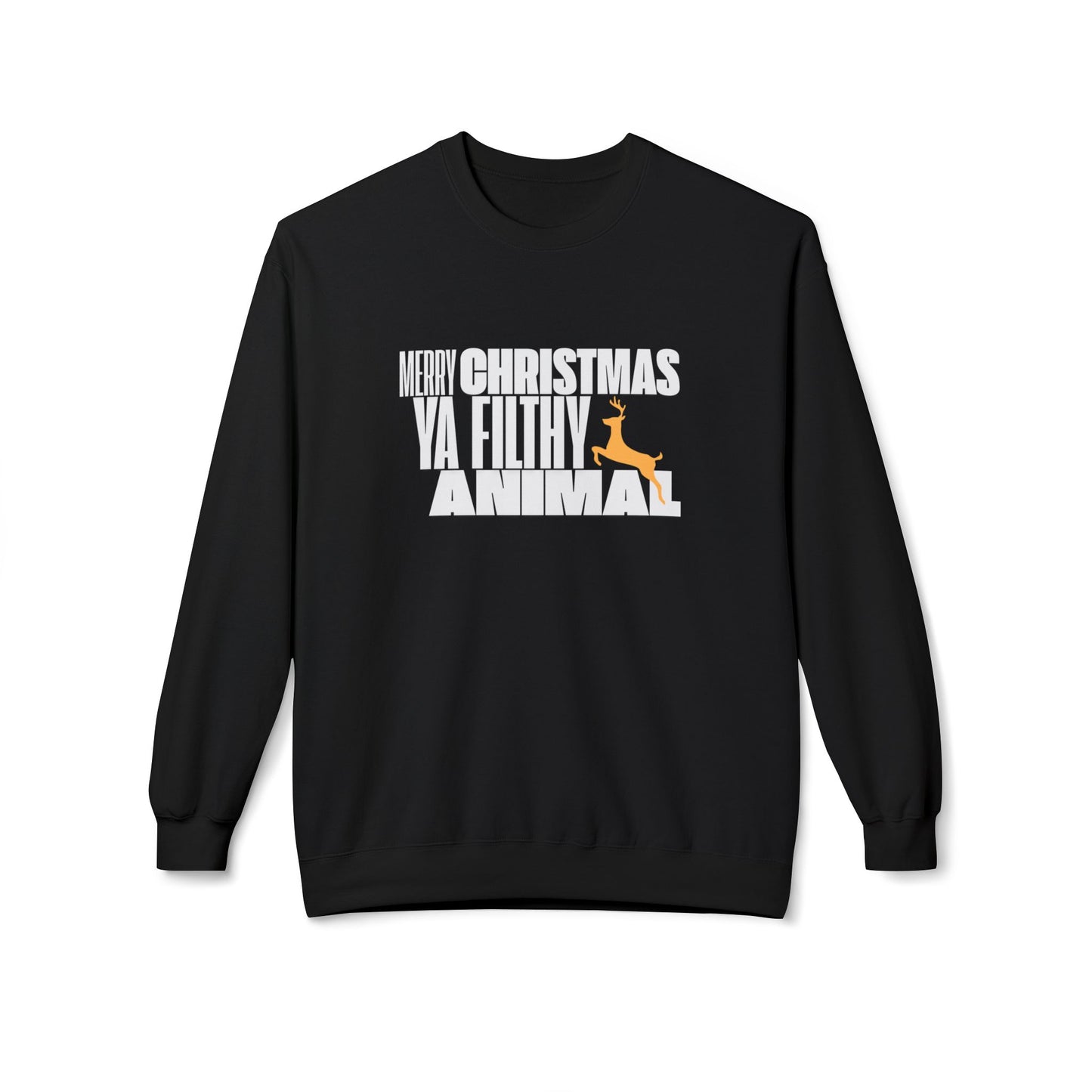 Friday Knights - Merry Christmas ya filthy Animal Fleece Crewneck Sweatshirt