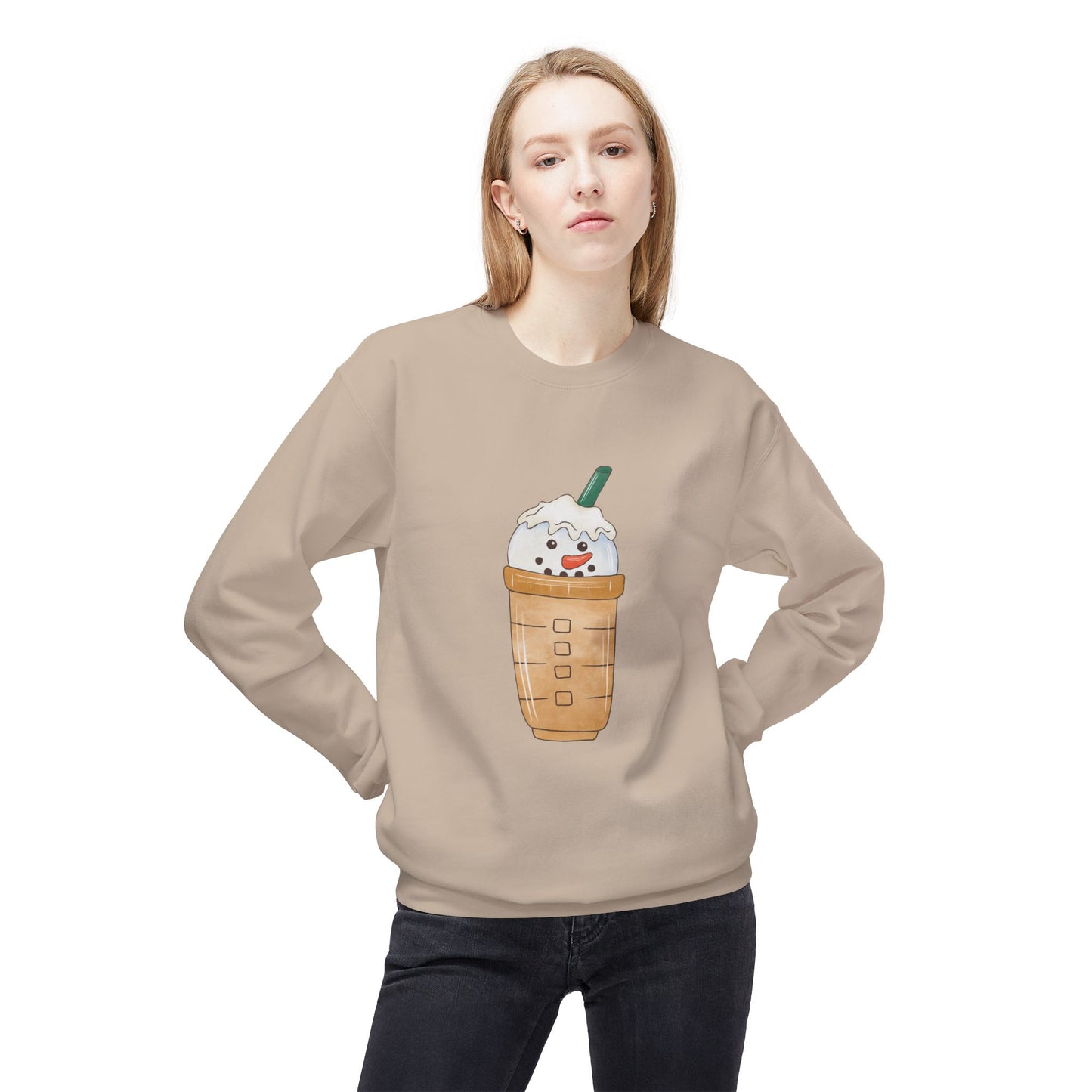 Friday Knights -  Snowman Coffee Cup Frappe fleece Sweatshirt