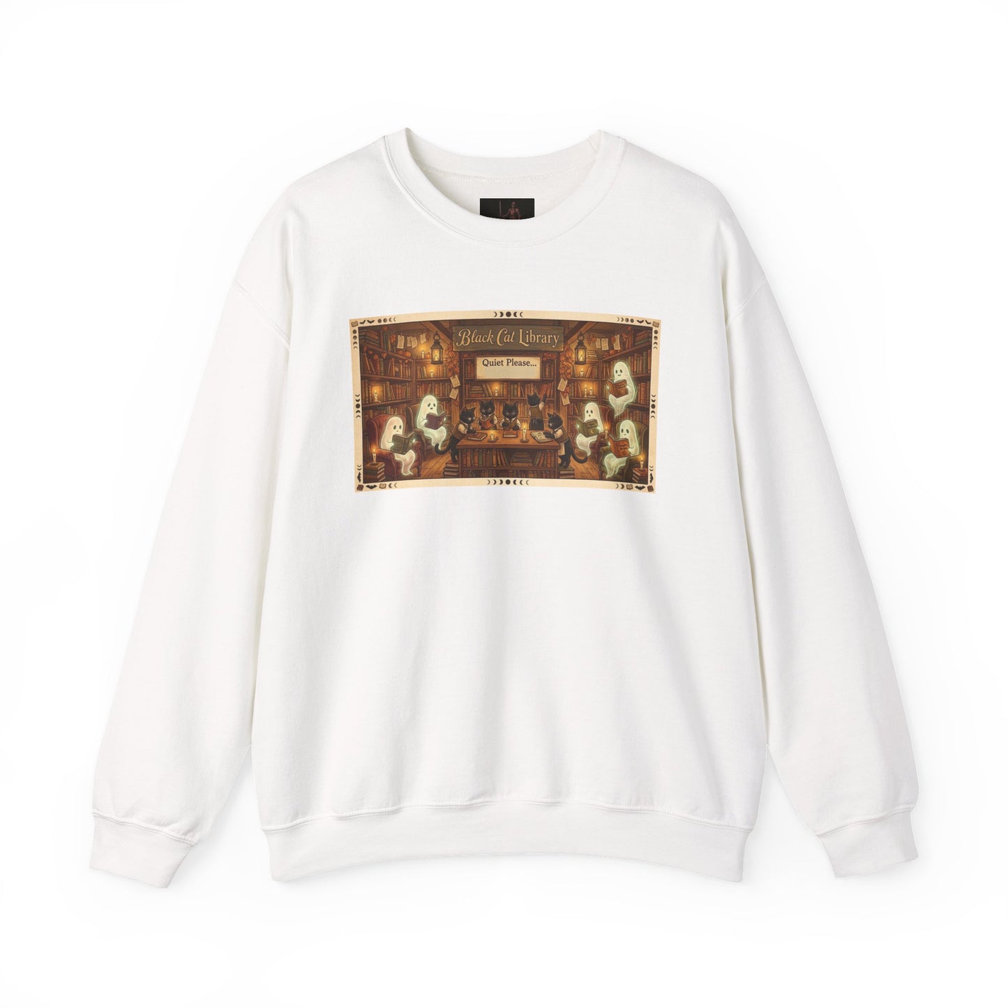 Friday Knights - Black Cat Library Crewneck Sweatshirt