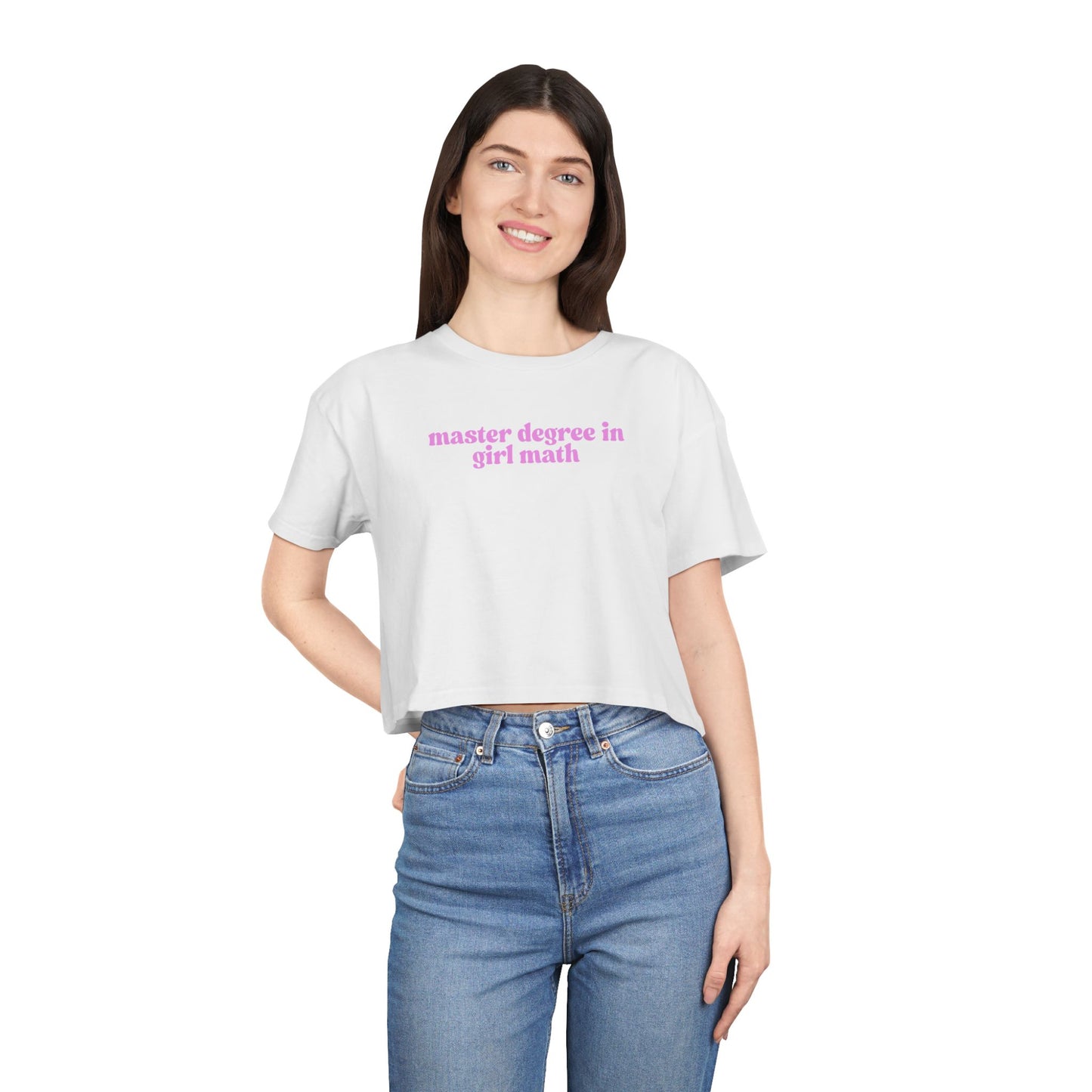 Friday Knights - Master Degree in Girl Math Women's Crop Tee