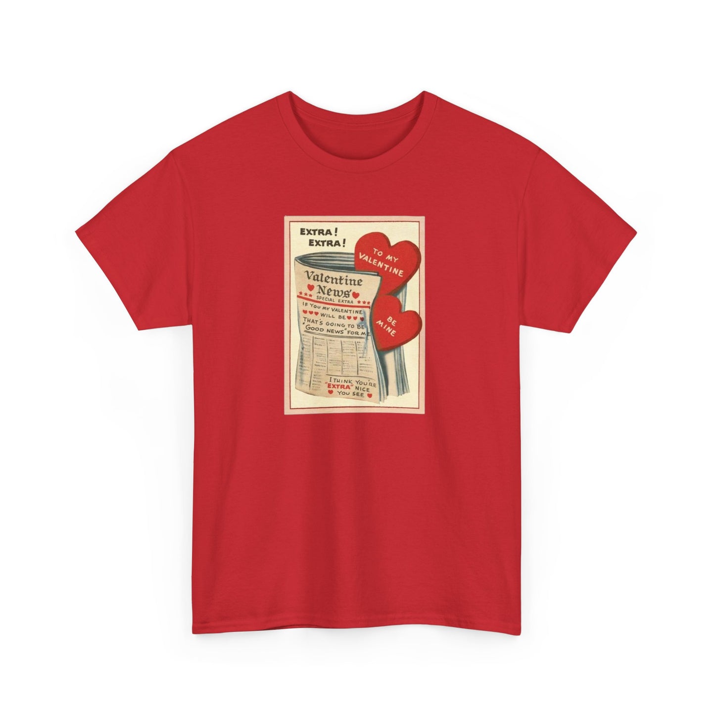 Friday Knights - Valentine’s Vintage Newspaper Hearts Tee
