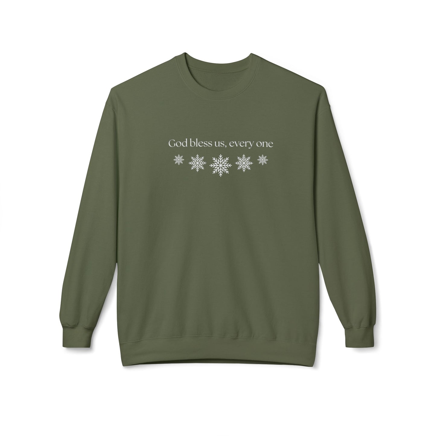 Friday Knights - God bless us, every one Snowflake Holiday fleece Pullover