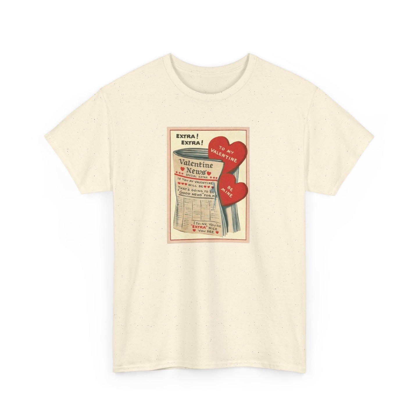 Friday Knights - Valentine’s Vintage Newspaper Hearts Tee