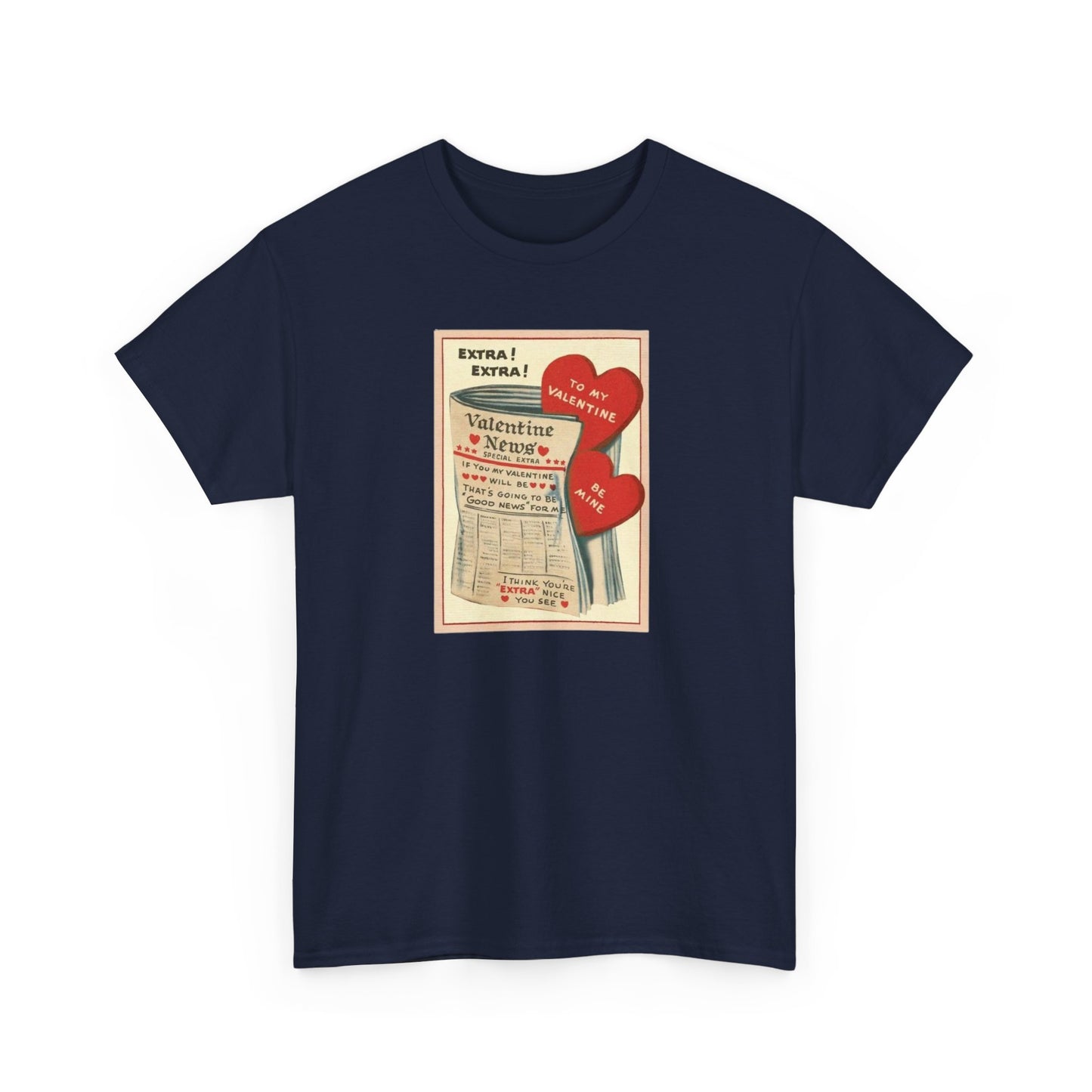 Friday Knights - Valentine’s Vintage Newspaper Hearts Tee