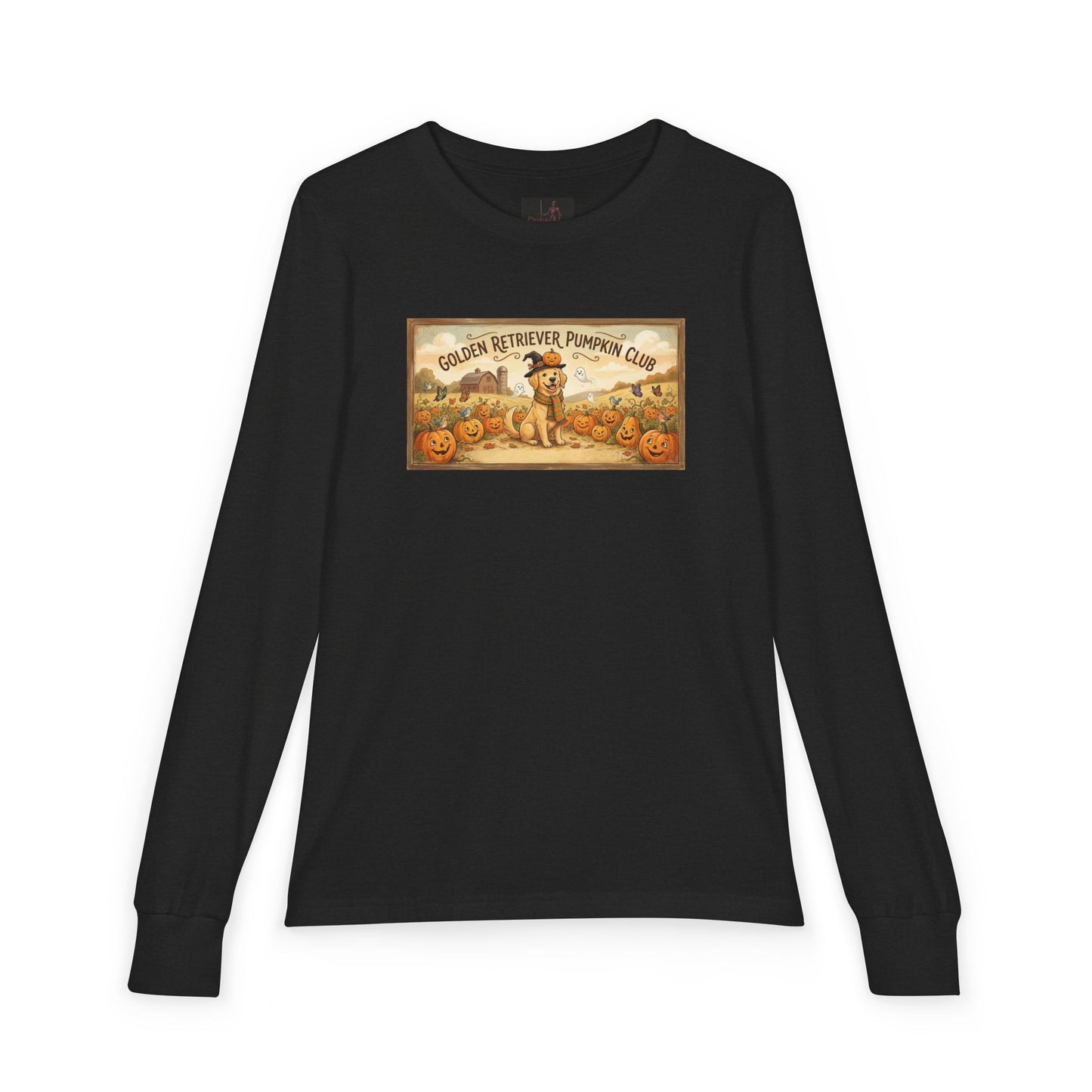Friday Knights KIDS- Golden Retriever Pumpkin Club Youth Long Sleeve Tee