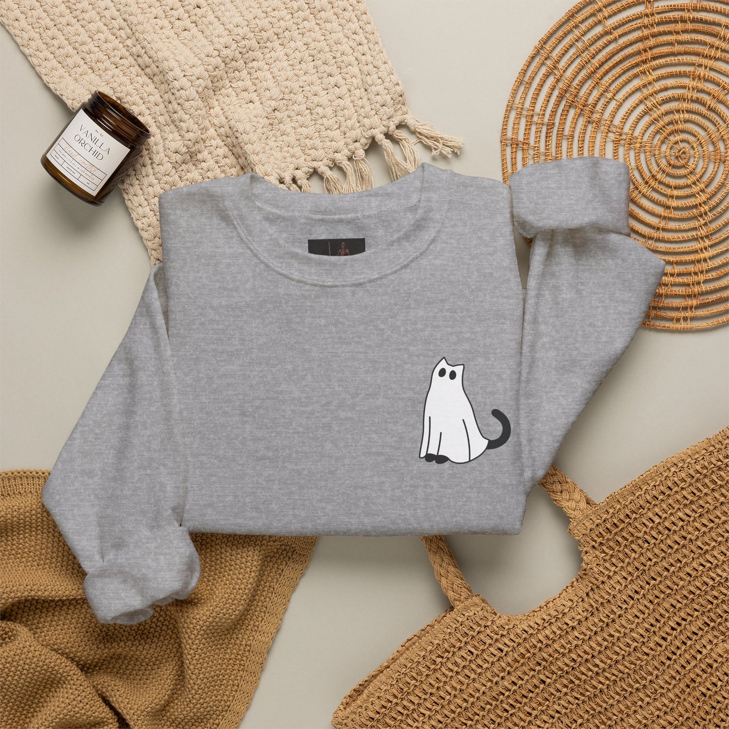 Friday Knights - Ghost Cat Crewneck Sweatshirt