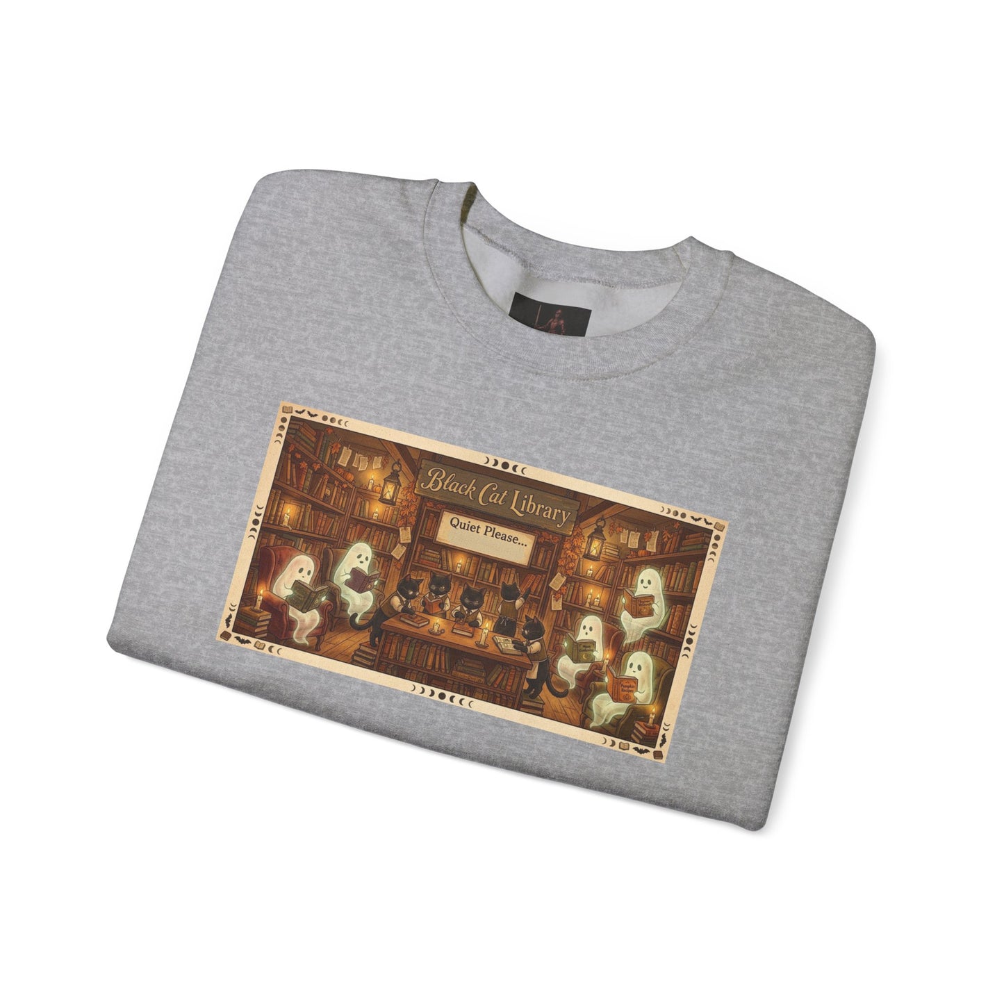 Friday Knights - Black Cat Library Crewneck Sweatshirt