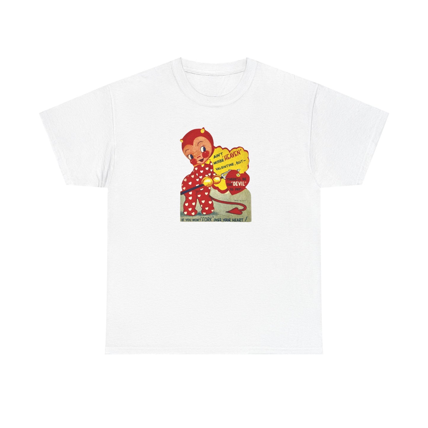 Friday Knights - Fork your heart Devil tee vintage Graphic T-Shirt