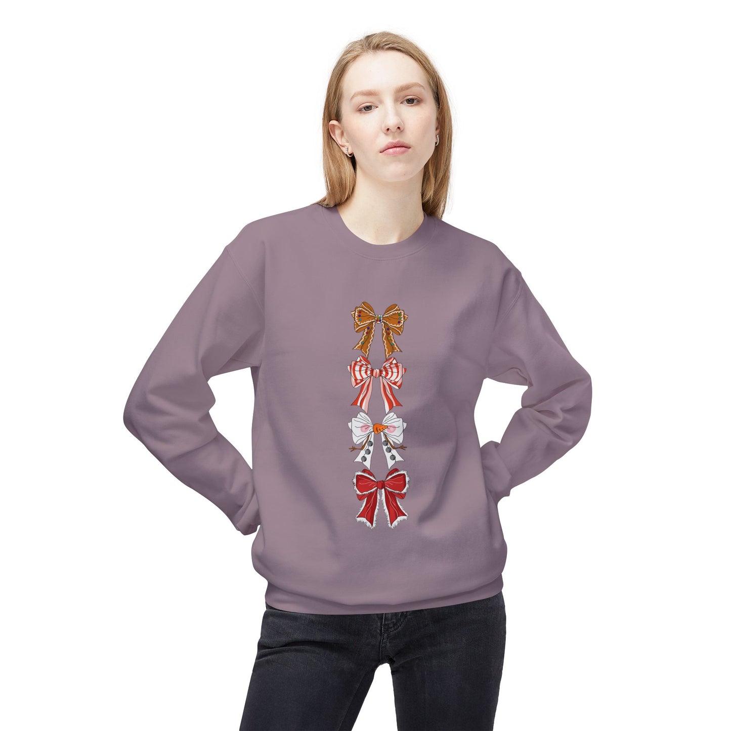 Friday Knights - Holiday Bows Fleece Crewneck Sweatshirt
