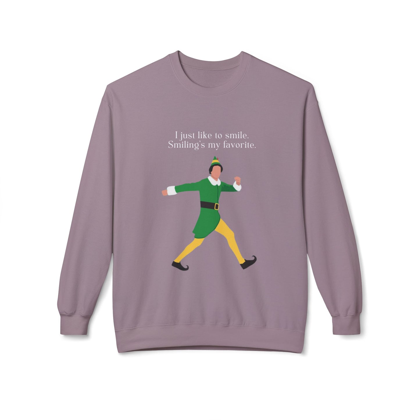 Friday Knights -  I just like smiling ELF Fleece Crewneck Sweatshirt