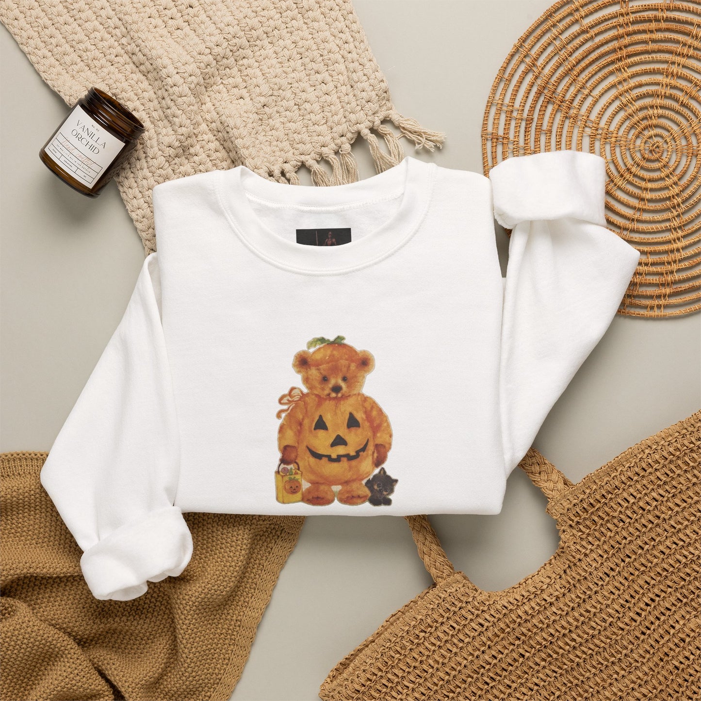 Friday Knights - Vintage Halloween Teddy Pumpkin Sweatshirt