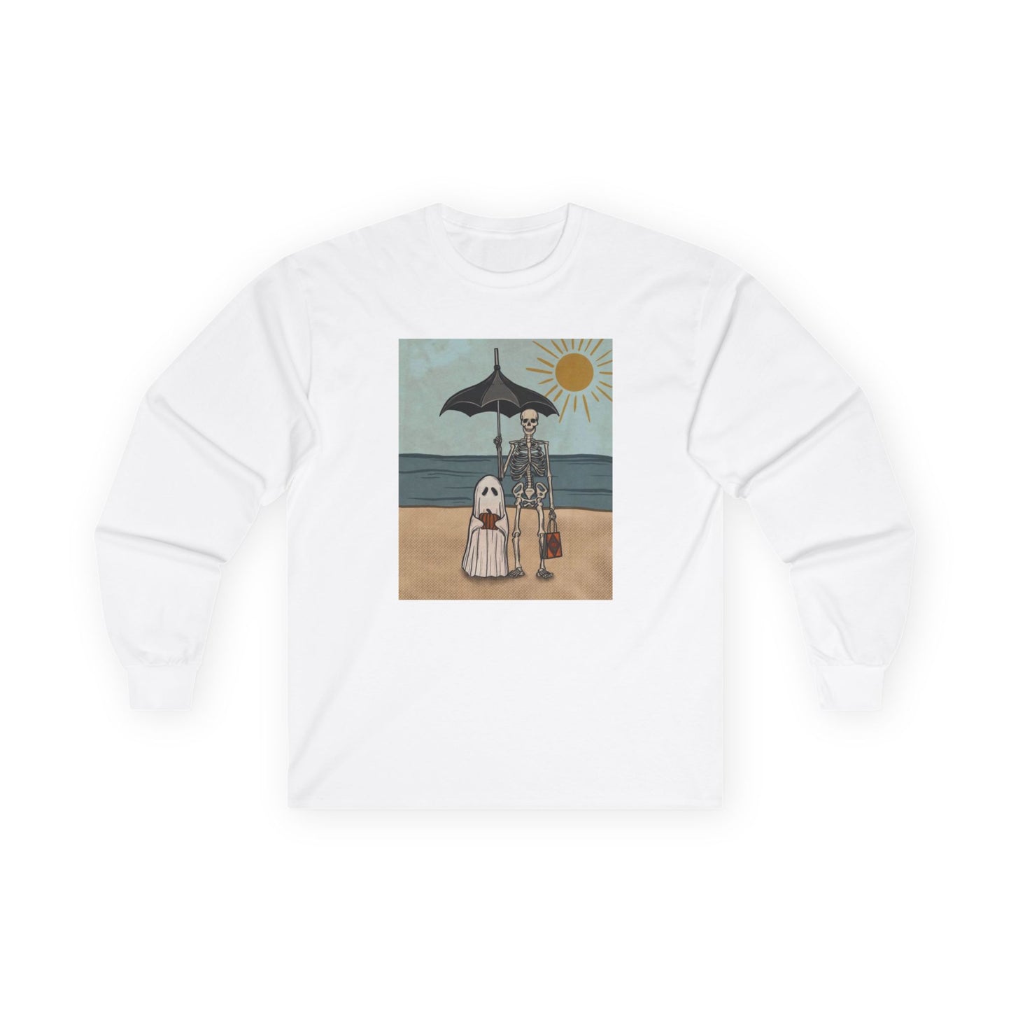 beach skeleton and ghost