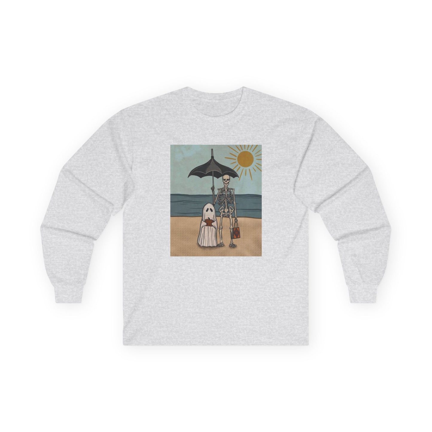 beach skeleton and ghost