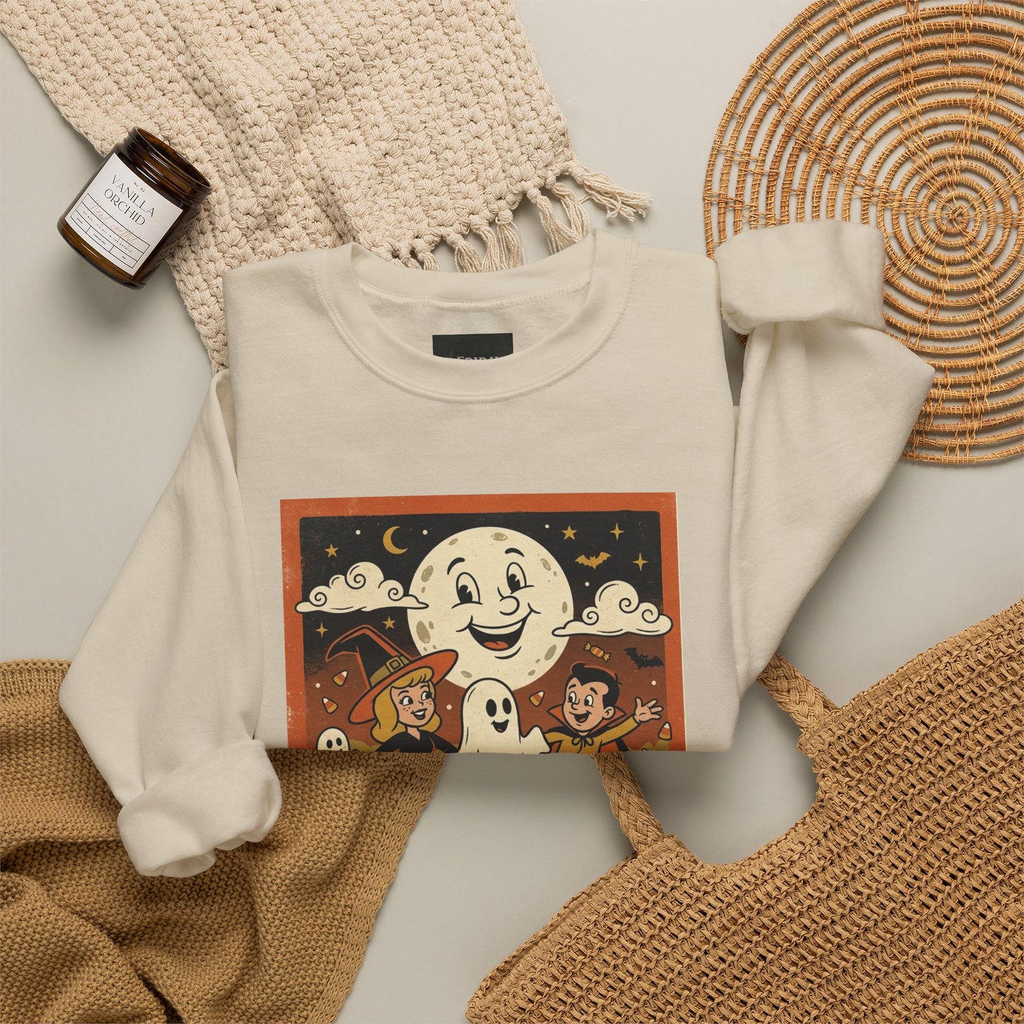 Friday Knights - Halloween Retro Crewneck Sweatshirt Trick Or Treaters