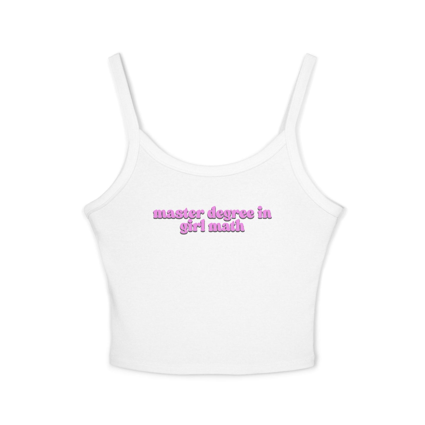 Friday Knights - Master Degree in Girl Math Spaghetti Strap Tank Top