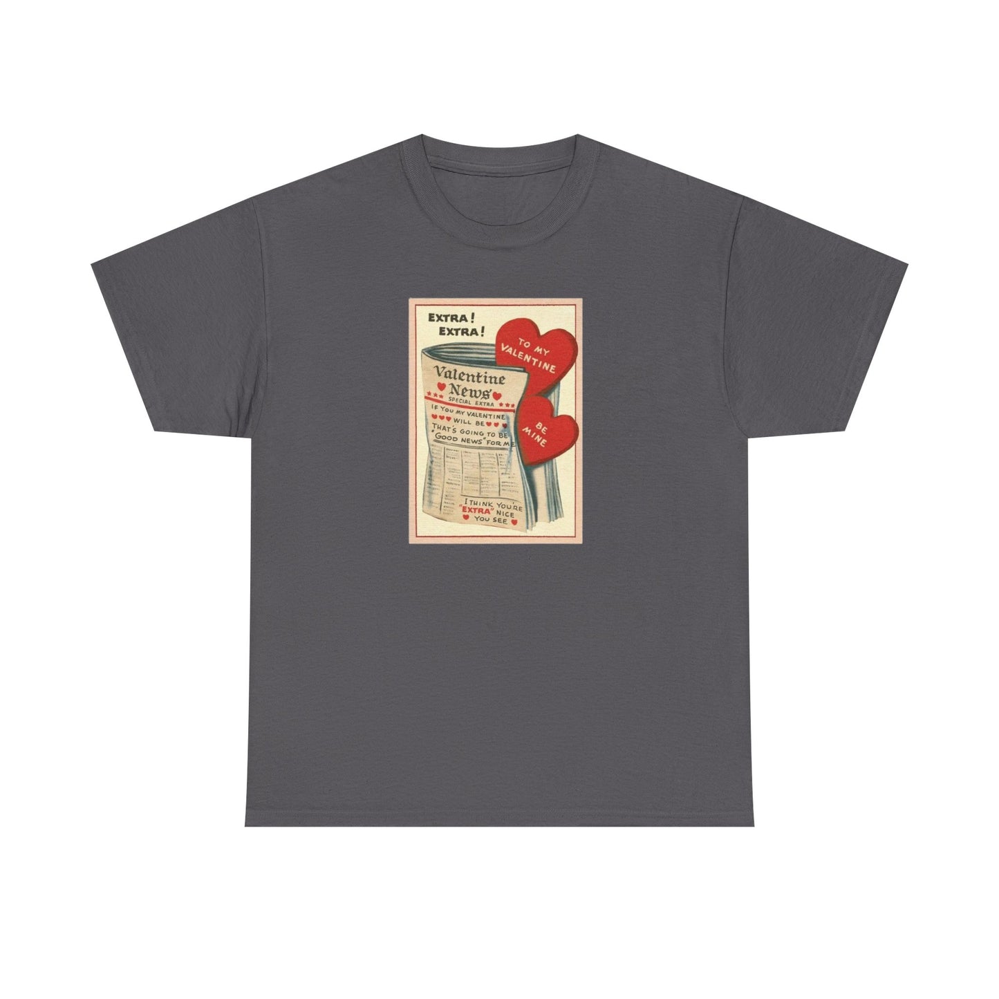 Friday Knights - Valentine’s Vintage Newspaper Hearts Tee