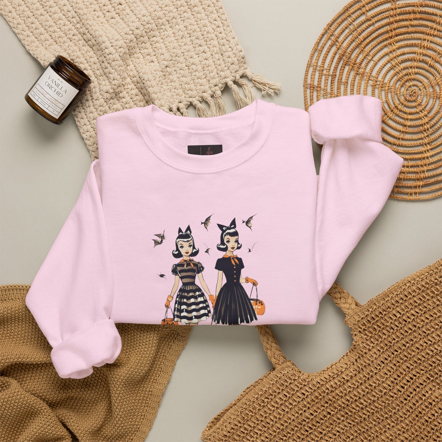 Friday Knights - Vintage Halloween Witch Sisters Sweatshirt
