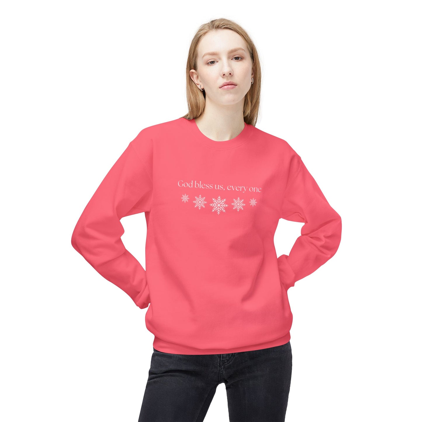 Friday Knights - God bless us, every one Snowflake Holiday fleece Pullover