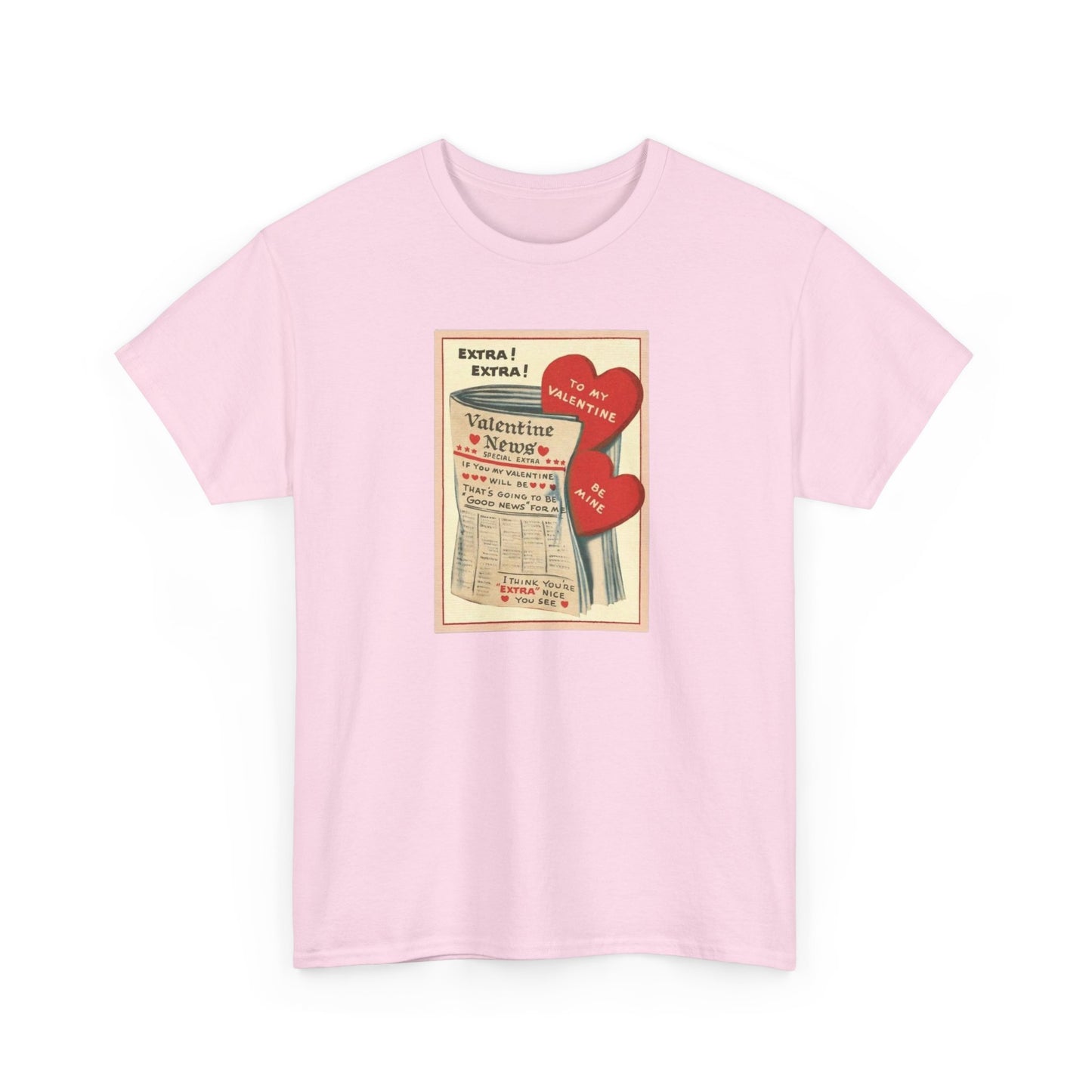 Friday Knights - Valentine’s Vintage Newspaper Hearts Tee
