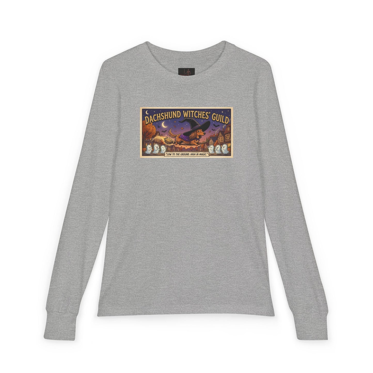 Friday Knights KIDS- Dachshund Witches Guild Youth Long Sleeve Tee