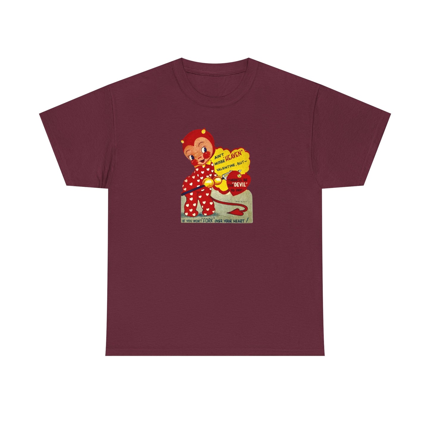 Friday Knights - Fork your heart Devil tee vintage Graphic T-Shirt